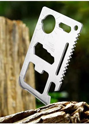 Мультитул, карточка-брелок выживания 10в1,