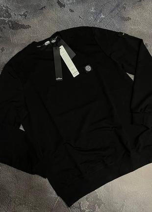 Світшот stone island чорний / чоловіча кофта стон айленд