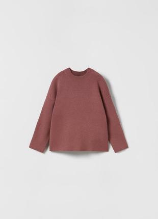 Трикотажный свитер,джемпер в рубчик zara трикотажний светр у рубчик