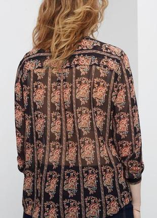Блуза женская mango размер 50-52 ru шифоновая блузка с длинным рукавом2 фото