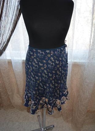 Літня спідниця, шовк, в квіточку, з воланом, sissy-boy