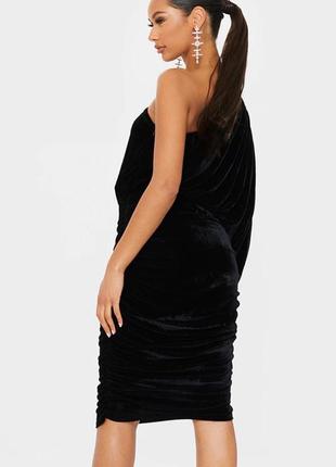 Продаю нове шикарне плаття один рукав чорне2 фото