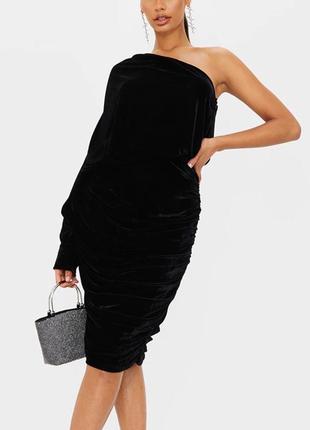 Продаю нове шикарне плаття один рукав чорне3 фото