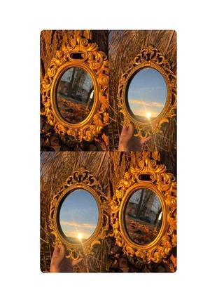 Винтаж винтажное настенное зеркало вензели барокко золотое старинное люстерко винтажное стариное3 фото