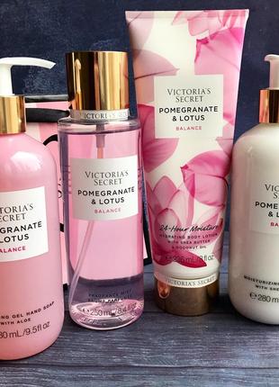 Новинка подарунковий набір косметики victoria’s secret pomegranate lotus лосьйон спрей гель мило