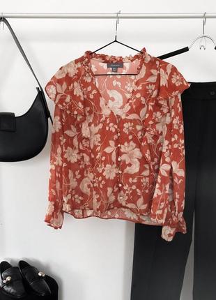 Невероятная полупрозрачная блуза в цветочный принт primark3 фото
