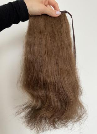 Шиньйон, хвост из натуральных славянских волос люкс качества
