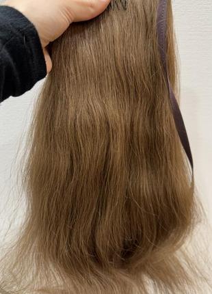 Шиньйон, хвост из натуральных славянских волос люкс качества