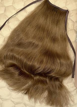 Шиньйон, хвост из натуральных славянских волос люкс качества