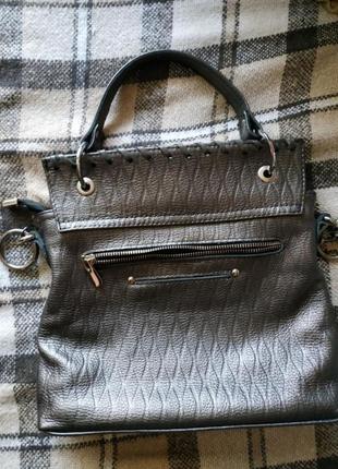 ❤️ дуже стильна шкіряна сумка vera pelle з ланцюгом ланцюжком кожаная натуральная кожа6 фото