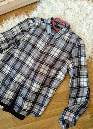 Клетчатая шелкавая атласная блуза рубашка от river island