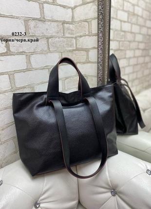 Черная практичная универсальная стильная вместительная сумка из турецкой экокожи люкс качества2 фото