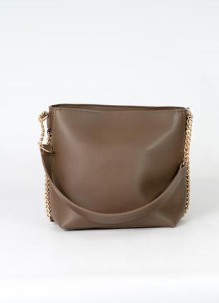 Женская сумка мокко сумка на цепочке сумка среднего размера моко сумка1 фото