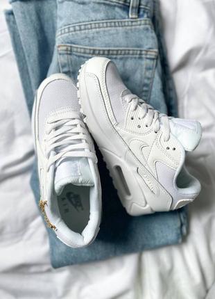 Женские кожаные кроссовки nike air max 90 prm #найк