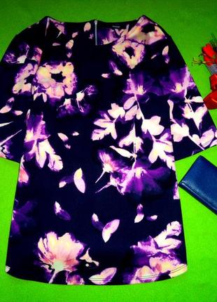 Потрясающая блуза из неопрена с ультрафиолетовым узором для деловой шикарной дамы рр 181 фото