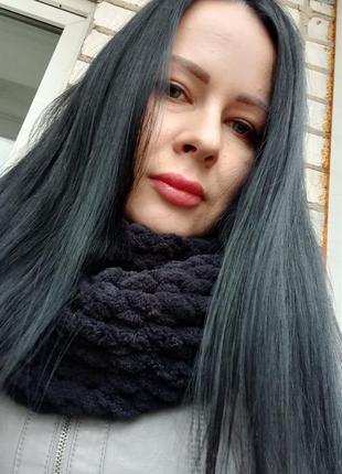 Плюшевий снуд хомут шарф ручна робота