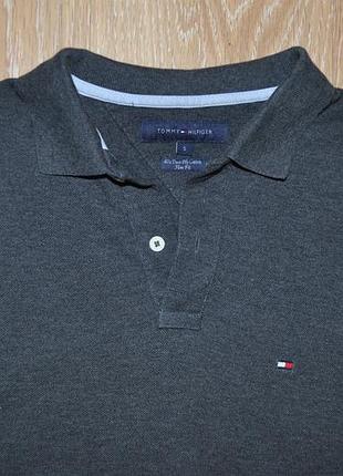 Темно серое поло с длинным рукавом tommy hilfiger 2