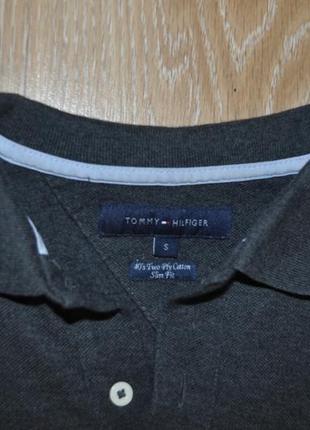 Темно серое поло с длинным рукавом tommy hilfiger 3