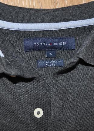 Темно серое поло с длинным рукавом tommy hilfiger 4