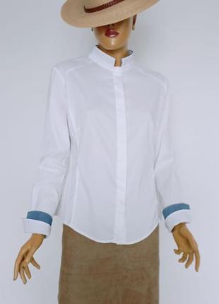 Laurel белая натуральная базовая классическая рубашка блуза размер m l2 фото