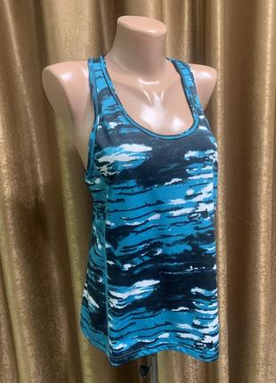 Майка для фітнесу crivit колір морської хвилі, синьо-зелений, малахіт/чорний розмір xl