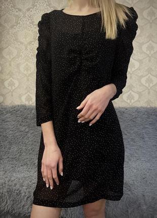 Шифонова сукня. платье. сукня в горошок. сукня