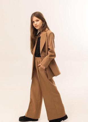 Не нажимайте пожалуйста кнопку купить, костюм двойка детский брючный, пиджак, брюки, оверсайз, какао