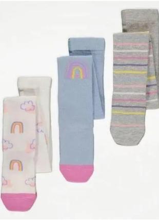 Колготи сірі та білі gerge 92/98, 98/104,  122/128см