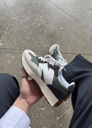 Жіночі кросівки new balance 327 green /white. замша, текстиль8 фото