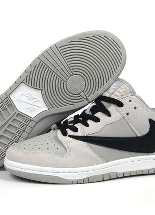 Мужские кроссовки nike sb dunk low x travis scott playstation 1 серые с черным / smb4 фото