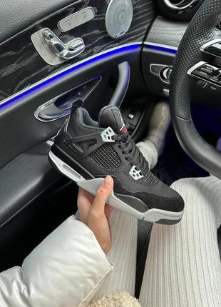 Кросівки nike air jordan 4 retro se black canvas premium