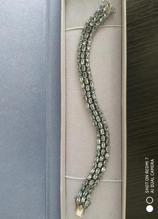 Dbj серебряный браслет голубый топаз стразы натуральным камнем винтаж1 фото