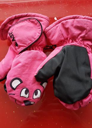 Ast италия детские теплые зимние термо варежки рукавички краги девочке 3-4г 98-104см