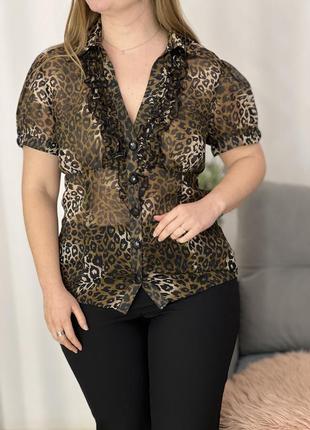Романтична леопардова блузка №1027 фото
