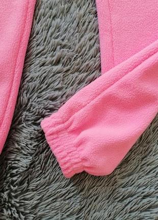 Утеплённые спортивные прогулочные штаны джоггеры мех плюш флис ярко розовый цвет утеплені спортивні4 фото