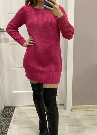 Продам розовый удлиненный свитер3 фото