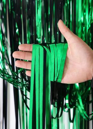 Дождик для фотозоны черно-зеленый - высота 2м, ширина 1м