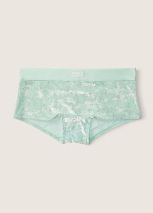 Акція від 3х шт вельвет бархатні трусики шортики р.л,хл victoria's secret виктория сикрет вікторія сікрет оригінал