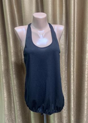 Спортивна чорна майка, веломайка на гумці, розмір s/m