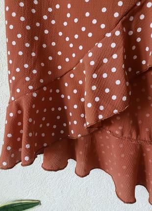 Новая текстурированная миди юбка в горошек quiz 14 uk3 фото