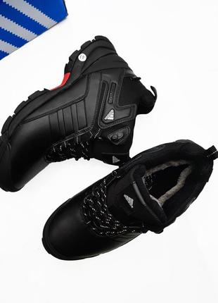 Зимние мужские ботинки adidas climaproof черные (кожа) скидка sale ❄️ smb9 фото