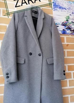 Базове сіре жіноче пальто zara /женское базовое пальто zara