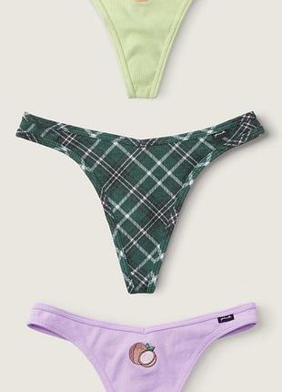 Труси в рубчик pink victoria’s secret