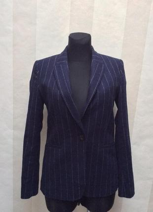 Massimo dutti блейзер, pinstriped пиджак из итальянской шерсти, размер 38, м