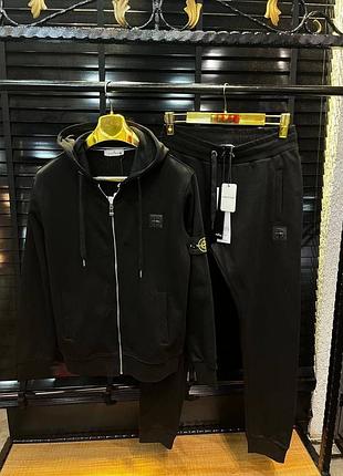 Спортивный костюм stone island черный / мужские костюмы стон айленд