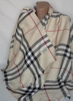 Burberry london 100% cashmere made in scotland великий кашеміровий шарф палантин