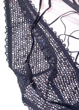 Чорний мереживний бодік в кольоровий горох в горошок від savage fenty by rihanna на подарунок на особливий випадок very sexy8 фото
