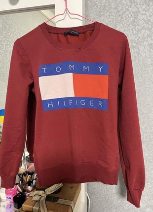 Бордова толстовка tommy hilfiger1 фото