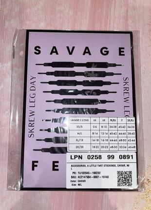 Черные панчохи с серебряной вышивкой от savage fenty by rihanna в подарок на особый случай very sexy6 фото