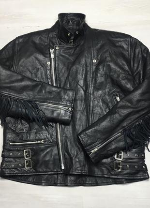 Premium vintage чоловіча шкіряна байкерська куртка косуха dallas original  як diesel2 фото